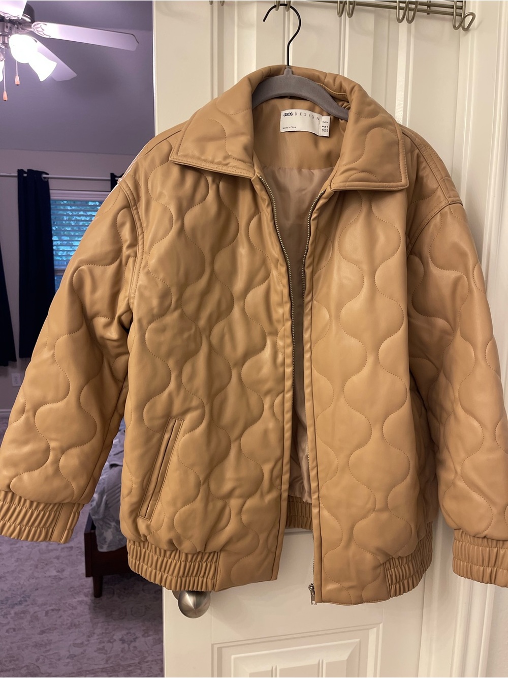 ASOS Tan Quilted Bomber Jacket